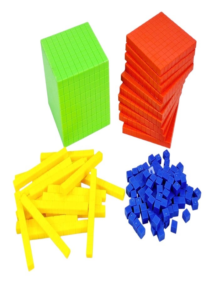 StepsToDo 131 Pieces Base Ten Blocks Kit. with Place Value Mat and Activity Booklet. Teaching Aid. Build Solid Foundation of Number Sense and Place Value. Place Value Blocks. (Multi Colour) - Image 3